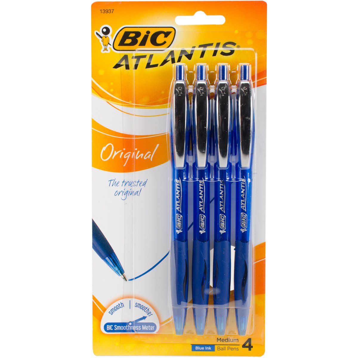 BIC Atlantis Glide Pen (Blue, 4 Pack)